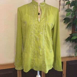 Metro Style embellished summer tunic top NWT 8